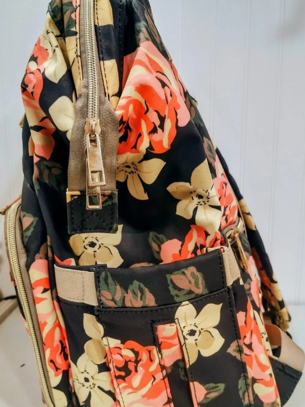Lokass Floral Diaper Bag Waterproof Backpack Infant Insulated Pouch GUC